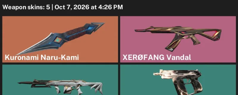 Valorant account inventory for LVL 24 · XerØFang Vandal & Kuronami Naru-Kami