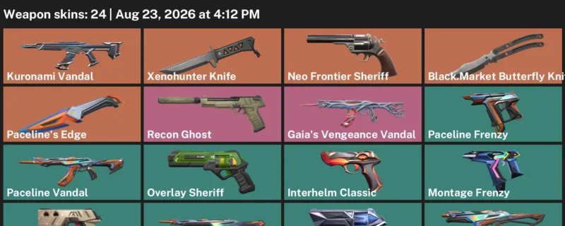 Valorant account inventory for LVL 137 · Xenohunter Knife & Dragon Gate Phantom