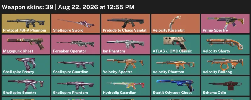 Valorant account inventory for LVL 130 · Velocity Karambit & Coalition: Cobra Frenzy