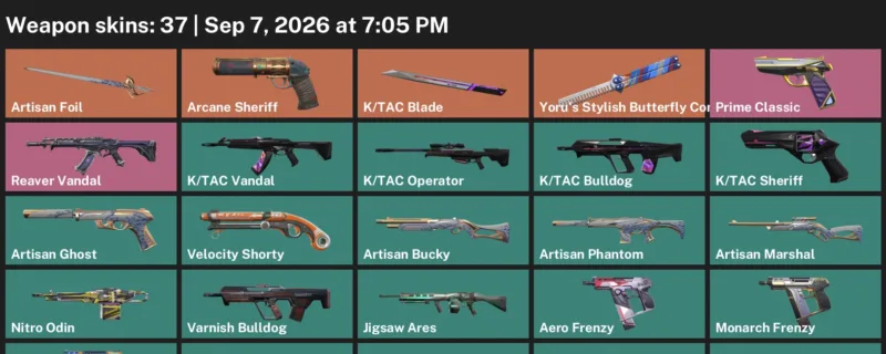 Valorant account inventory for LVL 149 · Arcane Sheriff & Tac Blade