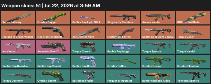 Valorant Accounts listing: LVL 100 · Nocturnum Scythe & Overlay Dagger · 51 Skins - Bronze 3, 51 skins