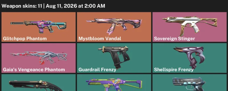 Valorant account inventory for LVL 22 · Glitchpop Phantom & Mystbloom Vandal