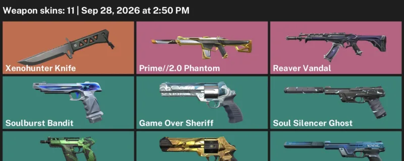 Valorant account inventory for LVL 152 · Xenohunter Knife & Reaver Vandal