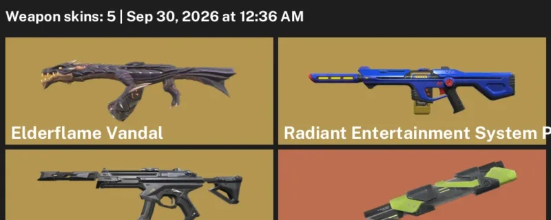 Valorant account inventory for LVL 43 · RGX 11z Pro Blade & Elderflame Vandal