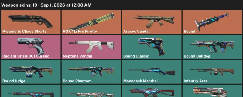 Valorant account inventory for LVL 65 · Araxys Vandal & Bound & 19 Skins Araxys Vandal