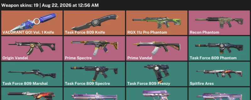 Valorant account inventory for LVL 94 · RGX 11z Pro Phantom & Prime Vandal