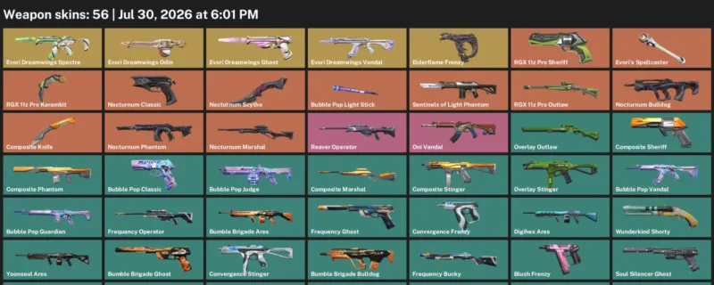 Valorant Accounts listing: LVL 143 · Composite Knife & Nocturnum Scythe · 56 Skins - Iron 2, 56 skins