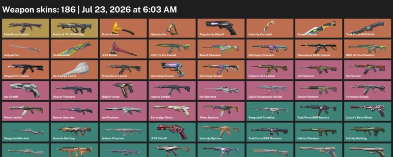 Valorant Accounts listing: LVL 312 · .SYS Melee & Ion Energy Sword · 186 Skins - Diamond 2, 186 skins
