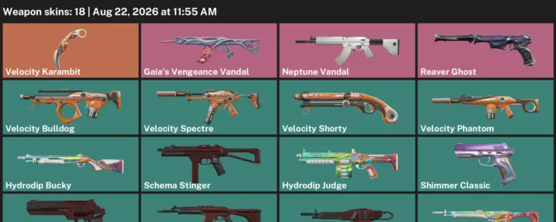 Valorant account inventory for LVL 69 · Velocity Karambit & Neptune Vandal