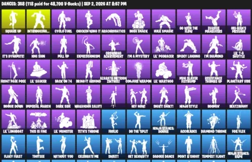 Fortnite account inventory for LVL 4684 - Darth Vader - Trilogy - 461 Outfits