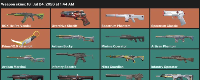 Valorant Accounts listing: LVL 56 · Prime//2.0 Karambit · 18 Skins - Silver 3, 18 skins