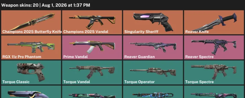 Valorant account inventory for LVL 60 · Champions 2025 Vandal & Reaver Knife