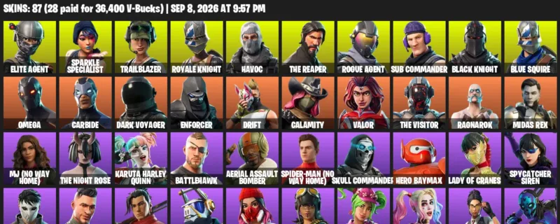 Fortnite account inventory for LVL 715 - Elite Agent - Sparkle Specialist - 87 Outfits