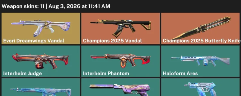 Valorant account inventory for LVL 32 · Champions 2025 Butterfly Knife & Champions 2025 Vandal