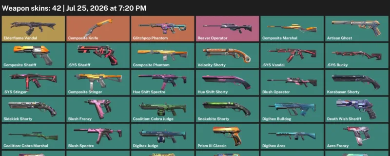 Valorant Accounts listing: LVL 212 · Composite Knife · 42 Skins - Platinum 1, 42 skins