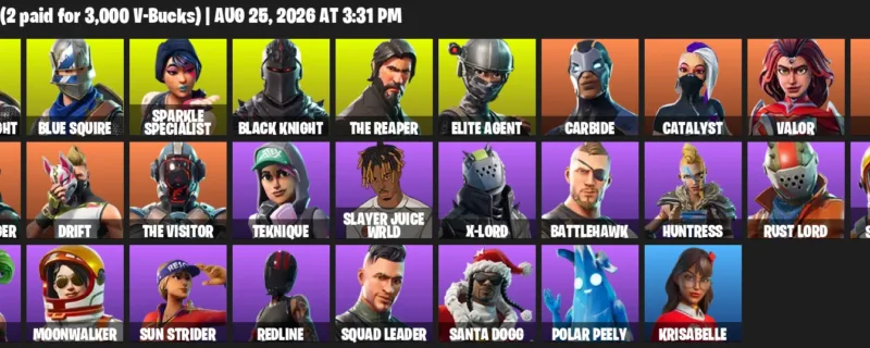 Fortnite account inventory for LVL 588 - Royale Knight - Blue Squire - 28 Outfits