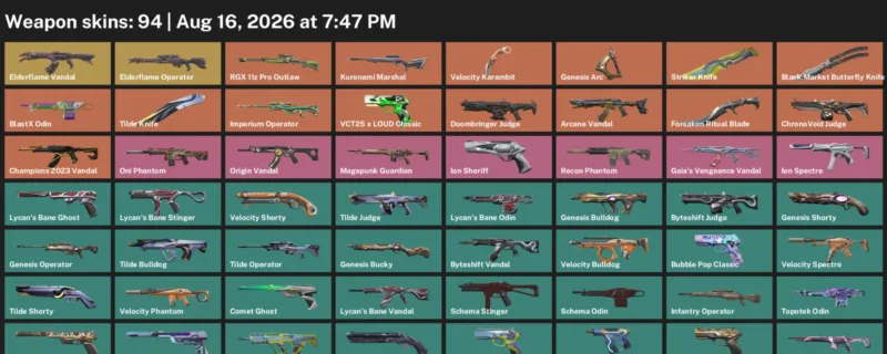 Valorant account inventory for LVL 238 · Velocity Karambit & Forsaken Ritual Blade