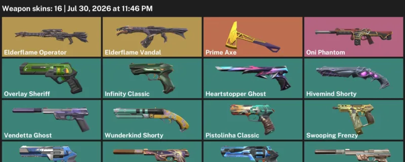 Valorant Accounts listing: LVL 154 · Celestia Ghost & Elderflame Operator · 16 Skins - Bronze 2, 16 skins