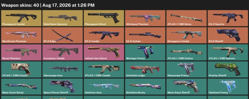 Valorant account inventory for LVL 87 · Cmd Vandal & Cmd Baton