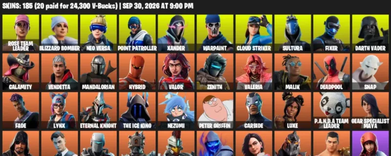 Fortnite account inventory for Rose Team Leader - Blizzard Bomber - 120 Outfits