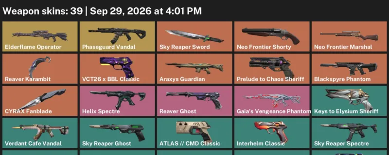 Valorant account inventory for LVL 149 · 39 Skins Reaver Karambit & Reaver Karambit & Sky Reaper Sword