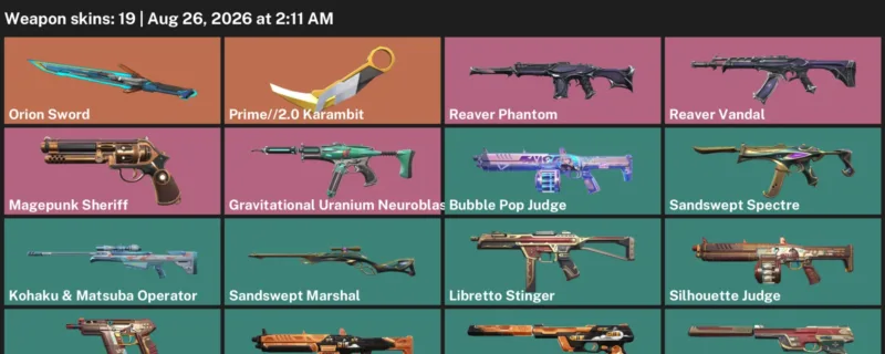 Valorant account inventory for LVL 25 · 2.0 Karambit & Orion Sword & Prime