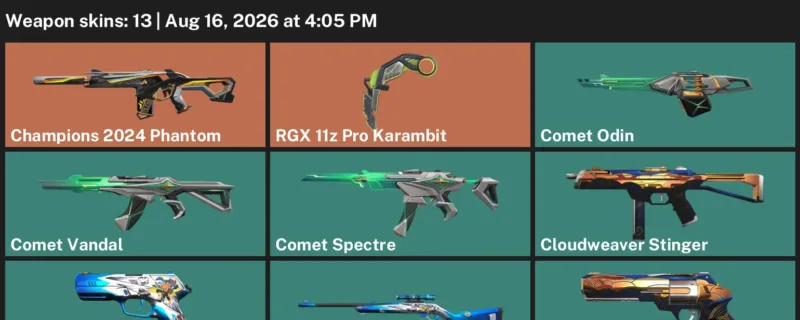 Valorant account inventory for LVL 32 · Champions 2024 Phantom & RGX 11z Pro Karambit