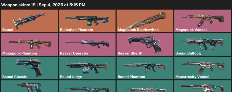 Valorant account inventory for LVL 58 · Magepunk Vandal & Magepunk Phantom