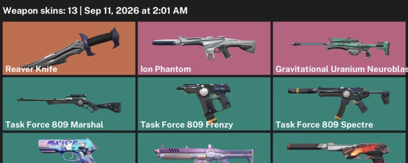 Valorant account inventory for LVL 50 · Reaver Knife & Ion Phantom