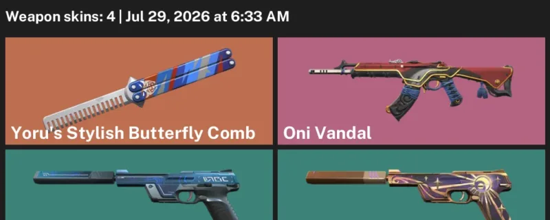 Valorant Accounts listing: LVL 93 · Yoru's Stylish Butterfly Comb · 4 Skins - Diamond 1, 4 skins
