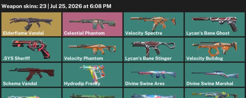 Valorant Accounts listing: LVL 38 · .SYS Sheriff & Celestial Phantom · 23 Skins - Iron 2, 23 skins