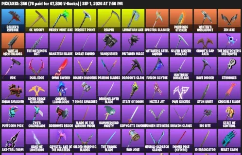 Fortnite account inventory for LVL 2505 - Renegade Raider - Kratos - 471 Outfits