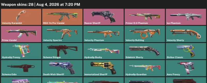 Valorant account inventory for LVL 167 · Velocity Karambit & Death Wish Sheriff