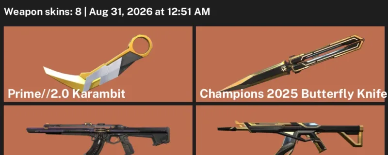 Valorant account inventory for LVL 60 · Champions 2025 Butterfly Knife & Prime & Champions 2025 Vandal