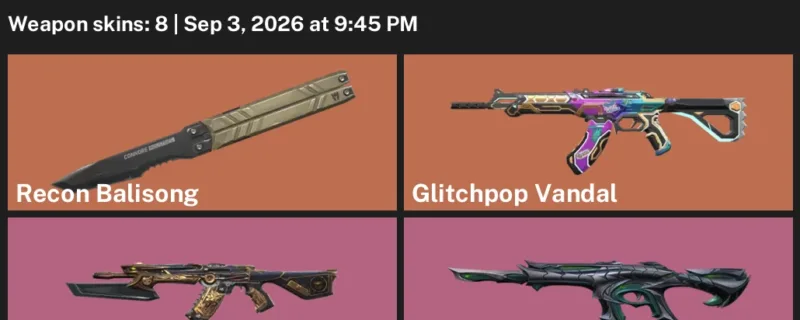 Valorant account inventory for LVL 61 · Glitchpop Vandal & Helix Phantom