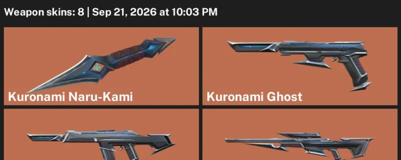 Valorant account inventory for LVL 10 · Kuronami Phantom & Kuronami Operator
