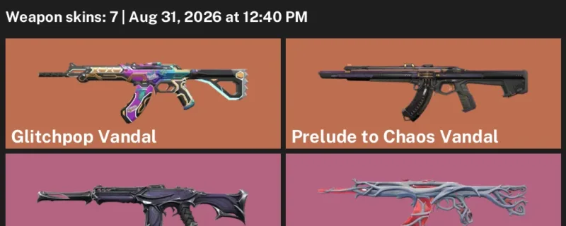 Valorant account inventory for LVL 35 · Reaver Phantom & Glitchpop Vandal