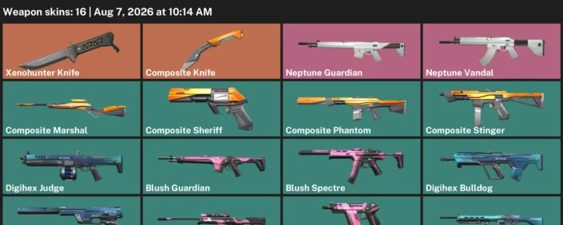 Valorant account inventory for LVL 37 · Xenohunter Knife & 16 Skins Composite Knife