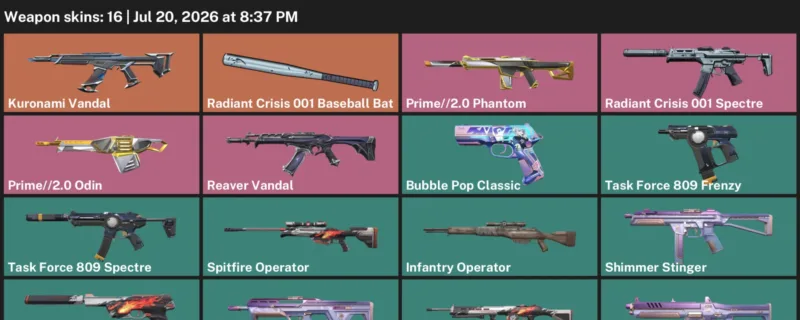 Valorant Accounts listing: LVL 128 · Bubble Pop Classic & Infantry Operator · 16 Skins - Bronze 1, 16 skins