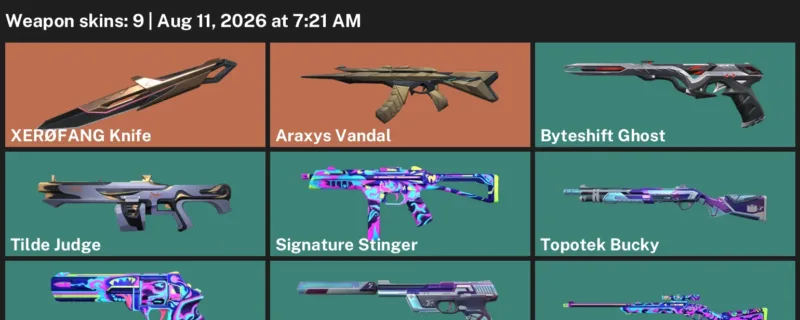 Valorant account inventory for LVL 50 · Araxys Vandal & XerØFang Knife