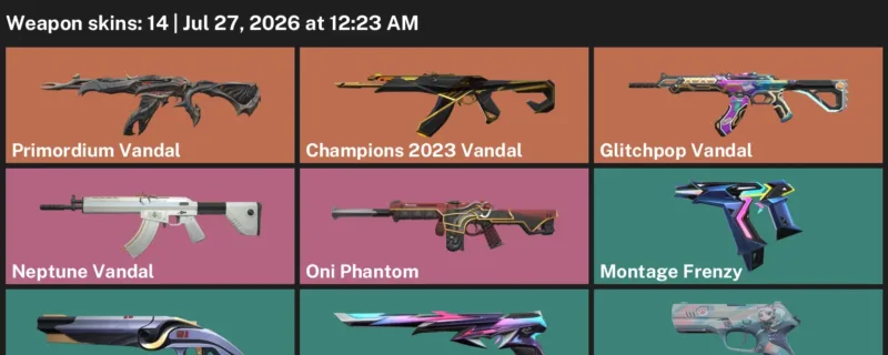 Valorant Accounts listing: LVL 208 · 9 Lives Classic & Champions 2023 Vandal · 14 Skins - Bronze 3, 14 skins