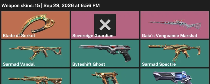 Valorant account inventory for LVL 133 · Blade of Serket & Nanobreak Sheriff