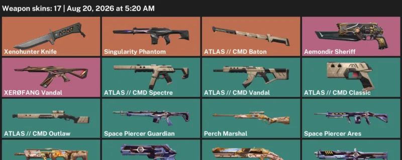 Valorant account inventory for LVL 63 · Xenohunter Knife & Cmd Vandal