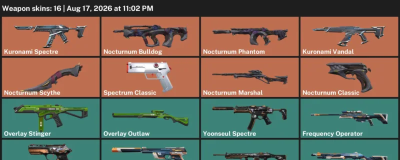Valorant account inventory for LVL 38 · Nocturnum Scythe & Kuronami Vandal