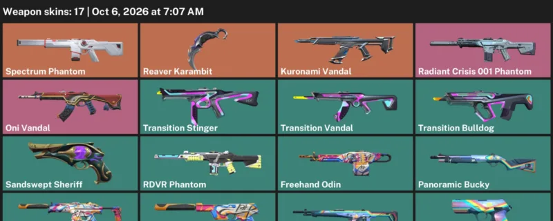 Valorant account inventory for LVL 62 · Reaver Karambit & Kuronami Vandal