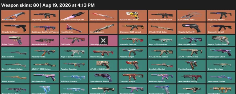 Valorant account inventory for LVL 114 · Singularity Butterfly Knife & Kuronami no Yaiba