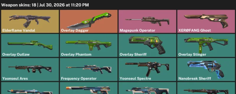 Valorant Accounts listing: LVL 89 · Overlay Dagger · 18 Skins - Bronze 1, 18 skins