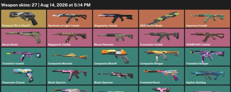 Valorant account inventory for LVL 39 · RGX 11z Pro Blade & Composite Sheriff