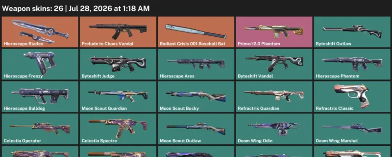 Valorant Accounts listing: LVL 48 · Byteshift Judge & Byteshift Outlaw · 26 Skins - Bronze 1, 26 skins