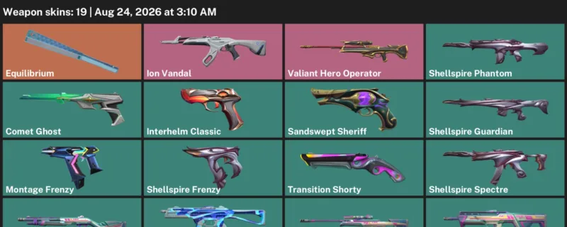 Valorant account inventory for LVL 121 · Ion Vandal & Comet Ghost